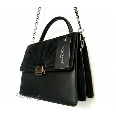 Leather bag 'Laura Biaggi' Dark-blue TS04-188