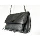 Black Leather Bag Shoulder Strap With Chain