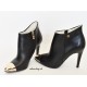 Black & Gold Ankle High Heels